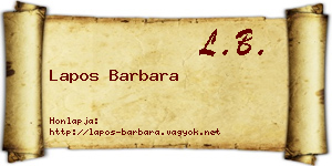Lapos Barbara névjegykártya